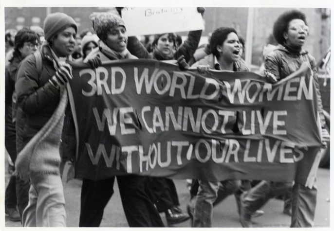 Members of Combahee River Collective take part in the March for Bellana Borde, circa 1979 or 1980