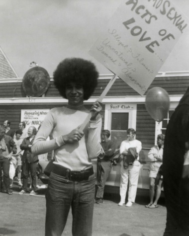 Photograph of Labor Day protest in Provincetown, 1970. (Photograph by John Kyper)