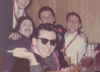 Sporters bar, 1960s. Bob McHenry (sunglasses) and friends enjoy an evening out in Boston. Image: History Project.