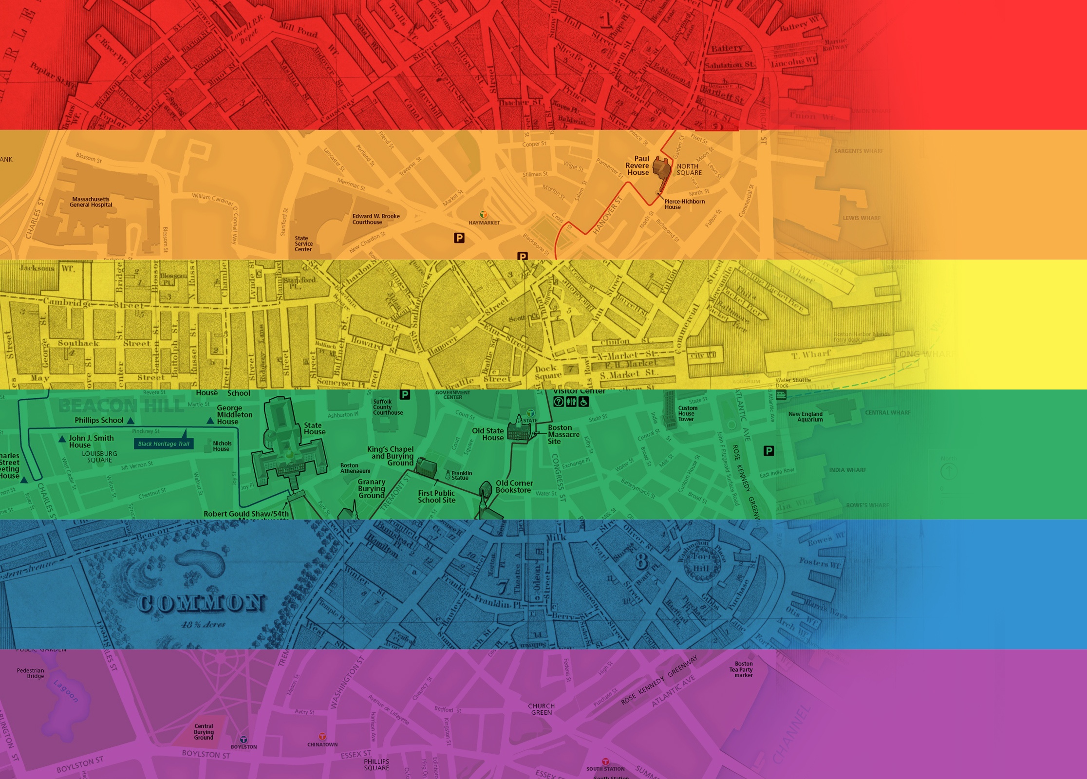 Rainbow map of Beacon Hill, once part of the now erased NPS "Their Dreams, Their Rights, and Their Love" LGBTQ+ History Audio Tour website.