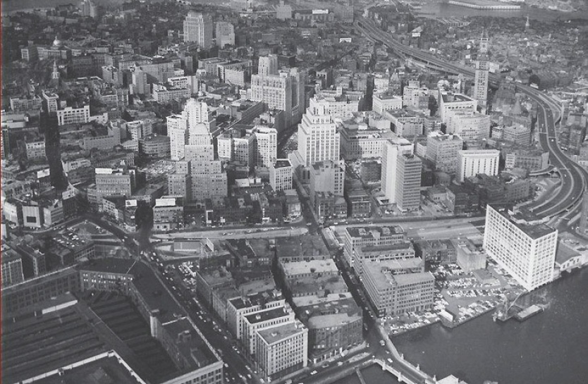 Aerial image of boston ca. 1960