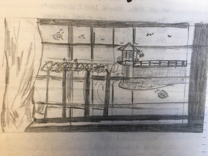 Image (from History Project Archives) shows a detail of a drawing sent by a prisoner to Mike Riegle's Prison Project.