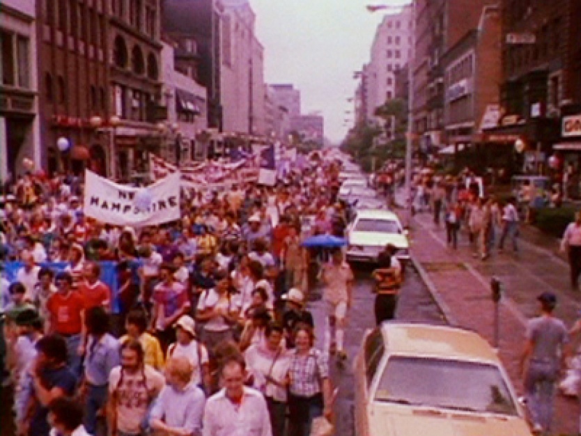 Photo of Boston Pride march ca. 1981