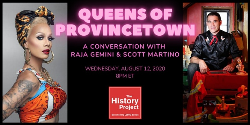 Queens of Provincetown event image showing Raja Gemini and Scott Martino