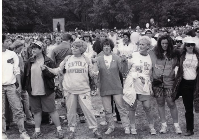 Line of women at AIDS Action Committee 1992 AIDS Walk