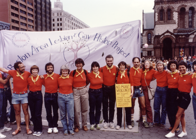 Pride, c.1980. Boston Area Lesbian & Gay History Project in Copley Square